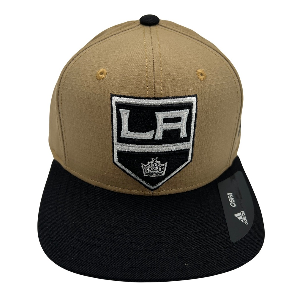 Adidas Los Angeles Kings NHL Snapback Hat Tan Black Ripstop Cotton OSFA NEW